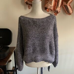 Women's Gray Boatneck Knit Sweater